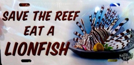 save the reef eat a lionfish license plate